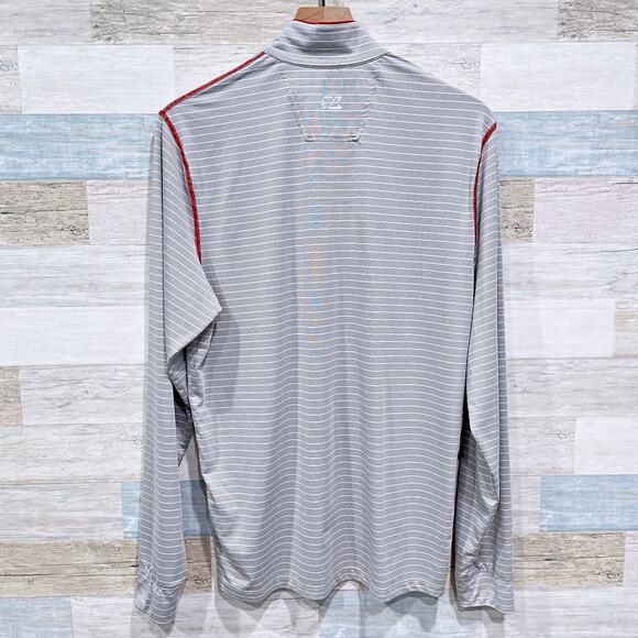 North Carolina State Wolfpack 1/4 Zip Tech Pullover Gray Striped Mens Small - Picture 4 of 7